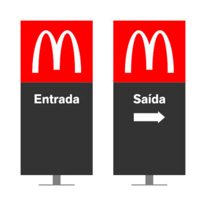 DIRECIONAL MODELO GA VAZADO - FACE 1: ENTRADA SEM SETA / FACE 2: SAÍDA SETA DIREITA
