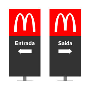 DIRECIONAL MODELO GA VAZADO - FACE 1: ENTRADA SETA ESQUERDA / FACE 2: SAÍDA SETA DIREITA