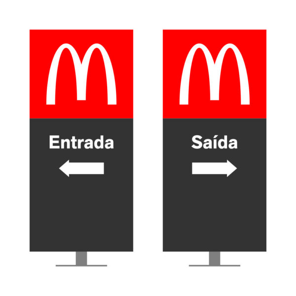 DIRECIONAL MODELO GA VAZADO - FACE 1: ENTRADA SETA ESQUERDA / FACE 2: SAÍDA SETA DIREITA