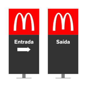 DIRECIONAL MODELO GA VAZADO - FACE 1: ENTRADA SETA DIREITA / FACE 2: SAÍDA SEM SETA
