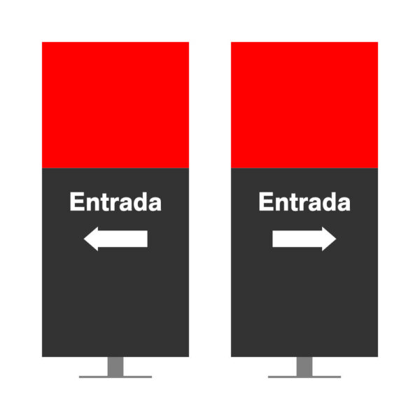 DIRECIONAL MODELO SEM GA - FACE 1: ENTRADA SETA ESQUERDA / FACE 2: ENTRADA SETA DIREITA
