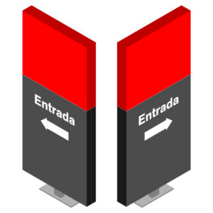 DIRECIONAL MODELO SEM GA - FACE 1: ENTRADA SETA ESQUERDA / FACE 2: ENTRADA SETA DIREITA
