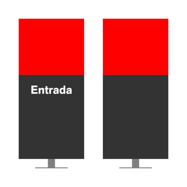 DIRECIONAL MODELO SEM GA - FACE 1: ENTRADA SEM SETA / FACE 2: SEM TEXTO