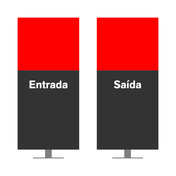 DIRECIONAL MODELO SEM GA - FACE 1: ENTRADA SEM SETA / FACE 2: SAÍDA SEM SETA