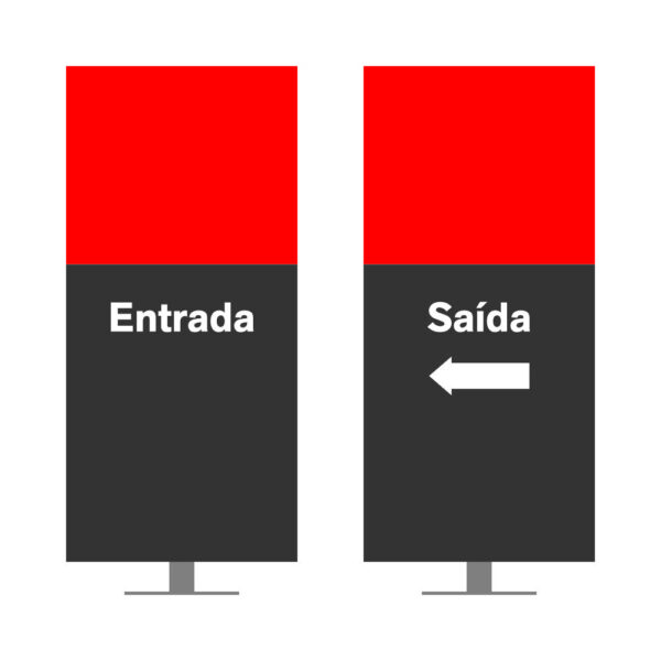 DIRECIONAL MODELO SEM GA - FACE 1: ENTRADA SEM SETA / FACE 2: SAÍDA SETA ESQUERDA