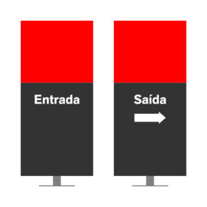 DIRECIONAL MODELO SEM GA - FACE 1: ENTRADA SEM SETA / FACE 2: SAÍDA SETA DIREITA