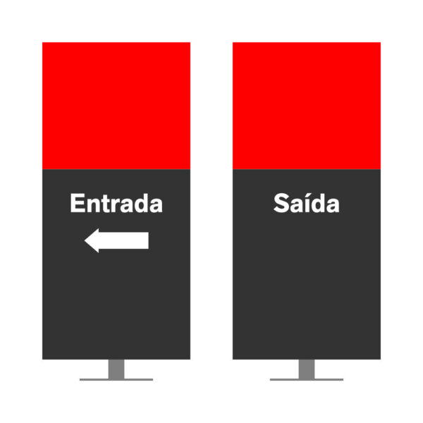 DIRECIONAL MODELO SEM GA - FACE 1: ENTRADA SETA ESQUERDA / FACE 2: SAÍDA SEM SETA