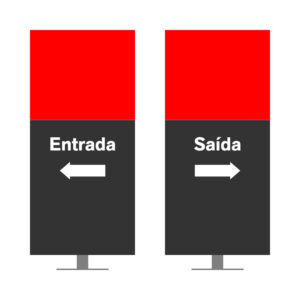 DIRECIONAL MODELO SEM GA - FACE 1: ENTRADA SETA ESQUERDA / FACE 2: SAÍDA SETA DIREITA