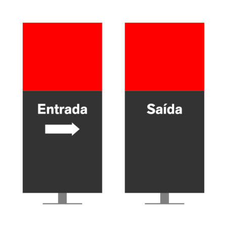 DIRECIONAL MODELO SEM GA - FACE 1: ENTRADA SETA DIREITA / FACE 2: SAÍDA SEM SETA