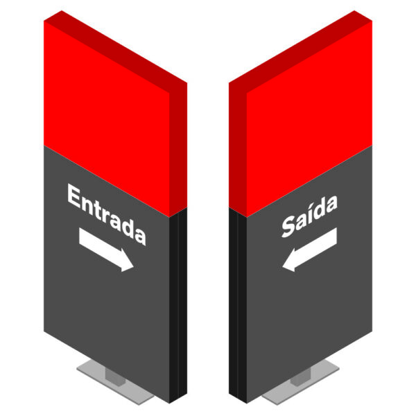 DIRECIONAL MODELO SEM GA - FACE 1: ENTRADA SETA DIREITA / FACE 2: SAÍDA SETA ESQUERDA