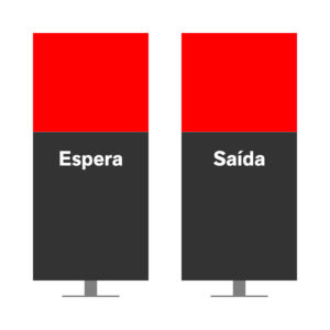DIRECIONAL MODELO SEM GA - FACE 1: ESPERA SEM SETA / FACE 2: SAÍDA SEM SETA