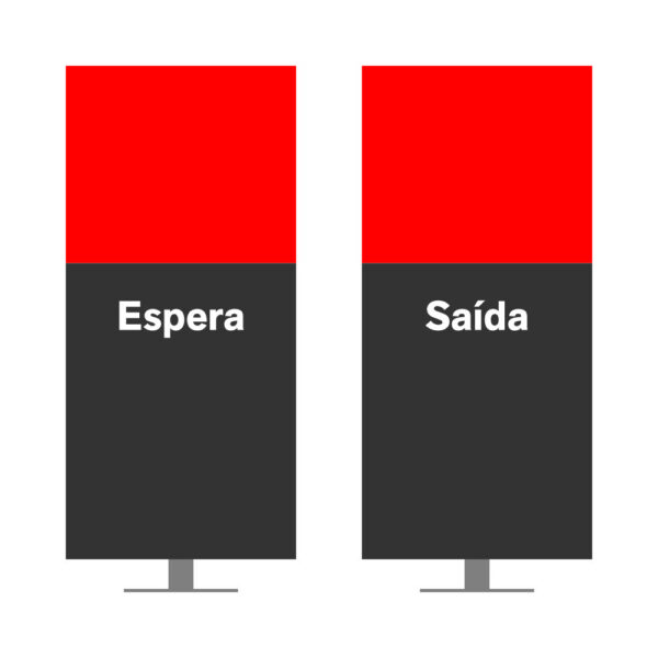 DIRECIONAL MODELO SEM GA - FACE 1: ESPERA SEM SETA / FACE 2: SAÍDA SEM SETA