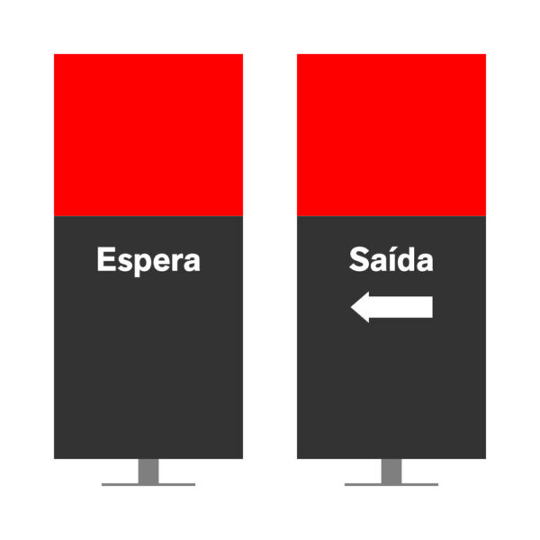 DIRECIONAL MODELO SEM GA - FACE 1: ESPERA SEM SETA / FACE 2: SAÍDA SETA ESQUERDA