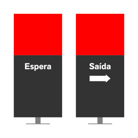 DIRECIONAL MODELO SEM GA - FACE 1: ESPERA SEM SETA / FACE 2: SAÍDA SETA DIREITA