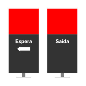 DIRECIONAL MODELO SEM GA - FACE 1: ESPERA SETA ESQUERDA / FACE 2: SAÍDA SEM SETA