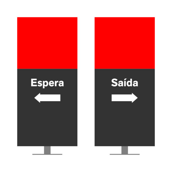 DIRECIONAL MODELO SEM GA - FACE 1: ESPERA SETA ESQUERDA / FACE 2: SAÍDA SETA DIREITA