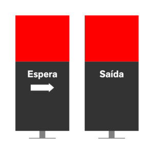 DIRECIONAL MODELO SEM GA - FACE 1: ESPERA SETA DIREITA / FACE 2: SAÍDA SEM SETA