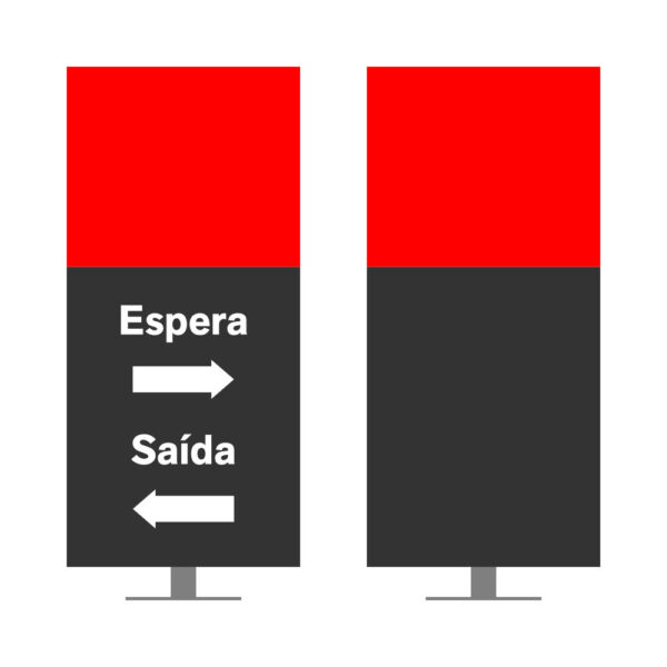 DIRECIONAL MODELO SEM GA - FACE 1: ESPERA SETA DIREITA SAÍDA SETA ESQUERDA / FACE 2: SEM TEXTO