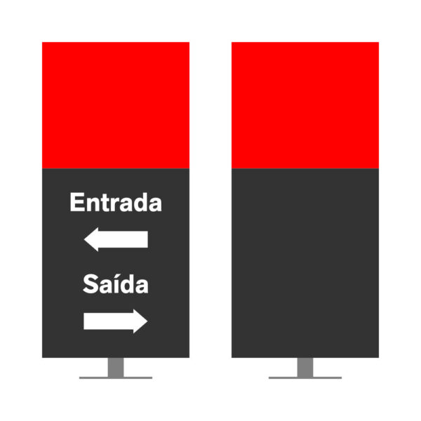 DIRECIONAL MODELO SEM GA - FACE 1: ENTRADA SETA ESQUERDA SAÍDA SETA DIREITA / FACE 2: SEM TEXTO