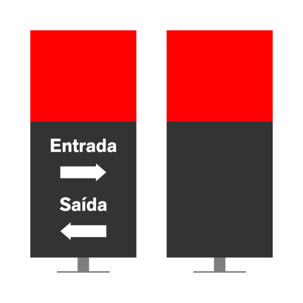 DIRECIONAL MODELO SEM GA - FACE 1: ENTRADA SETA DIREITA SAÍDA SETA ESQUERDA / FACE 2: SEM TEXTO