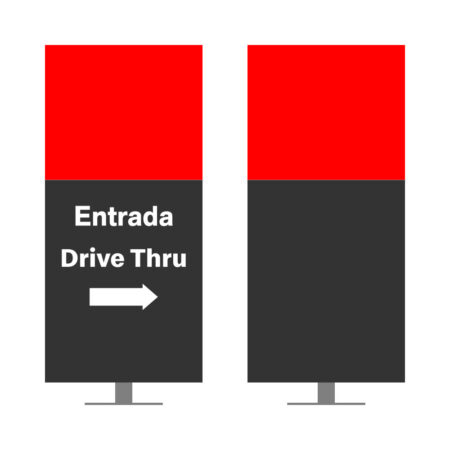 DIRECIONAL MODELO SEM GA - FACE 1: ENTRADA SEM SETA DRIVE THRU SETA DIREITA / FACE 2: SEM TEXTO