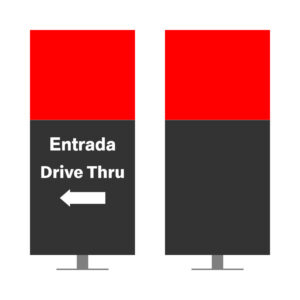 DIRECIONAL MODELO SEM GA - FACE 1: ENTRADA SEM SETA DRIVE THRU SETA ESQUERDA / FACE 2: SEM TEXTO