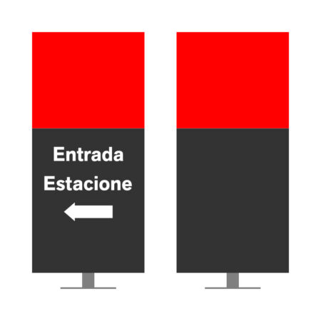 DIRECIONAL MODELO SEM GA - FACE 1: ENTRADA SEM SETA ESTACIONE SETA ESQUERDA / FACE 2: SEM TEXTO