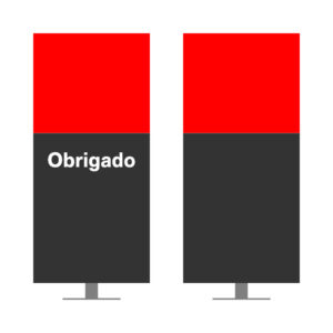 DIRECIONAL MODELO SEM GA - FACE 1: OBRIGADO / FACE 2: SEM TEXTO
